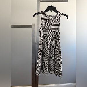 Xhilaration Black and White Striped Top